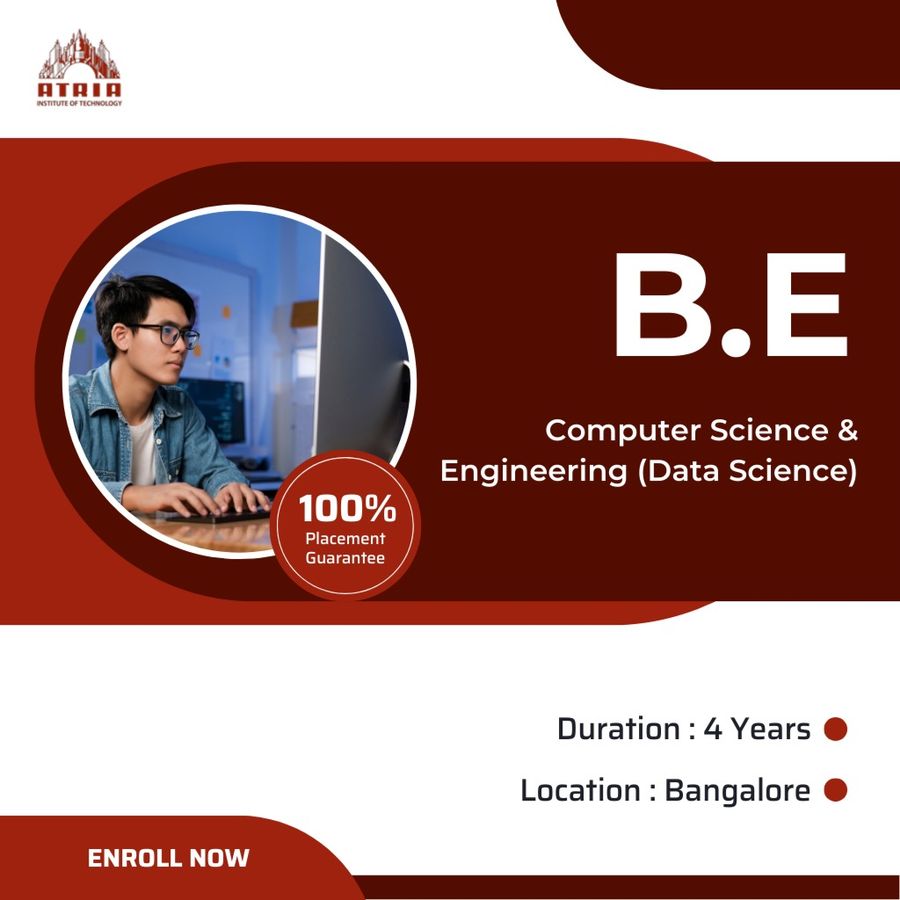 Admission Open for B.E in CSE (Data Science) at Atria Institute of Technology , Bengaluru/Bangalore