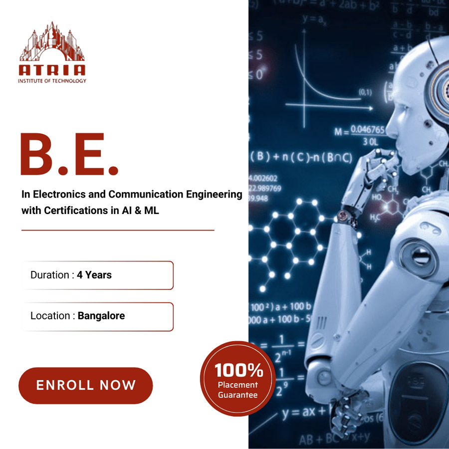 B.E. in ECE with Certifications in AI & ML at Atria Institute of Technology , Bengaluru/Bangalore