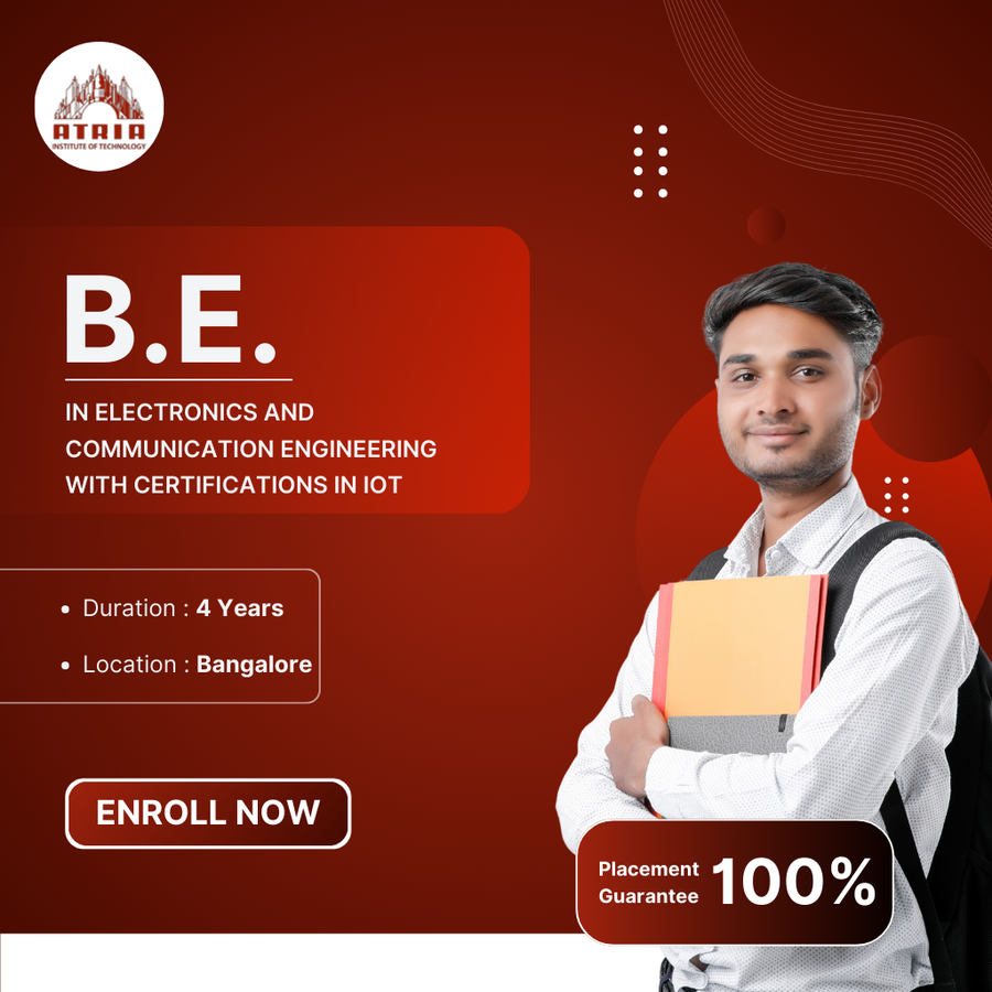 B.E. in ECE with Certifications in IOT at Atria Institute of Technology , Bengaluru/Bangalore