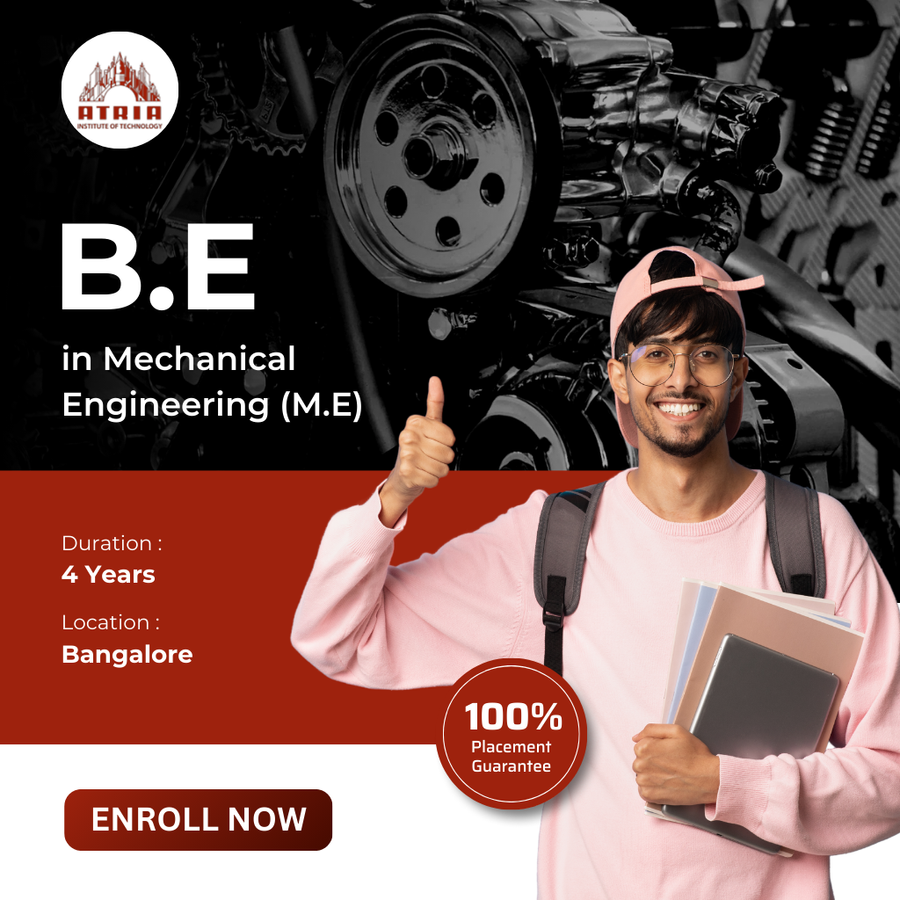 Join B.E. in Mechanical Engineering at Atria Institute of Technology , Bengaluru/Bangalore