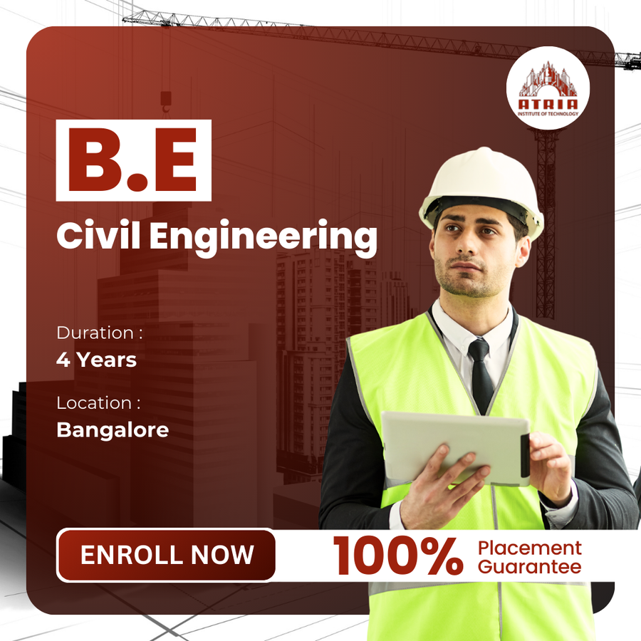 Admission Open for B.E in Civil Engineering at Atria Institute of Technology , Bengaluru/Bangalore