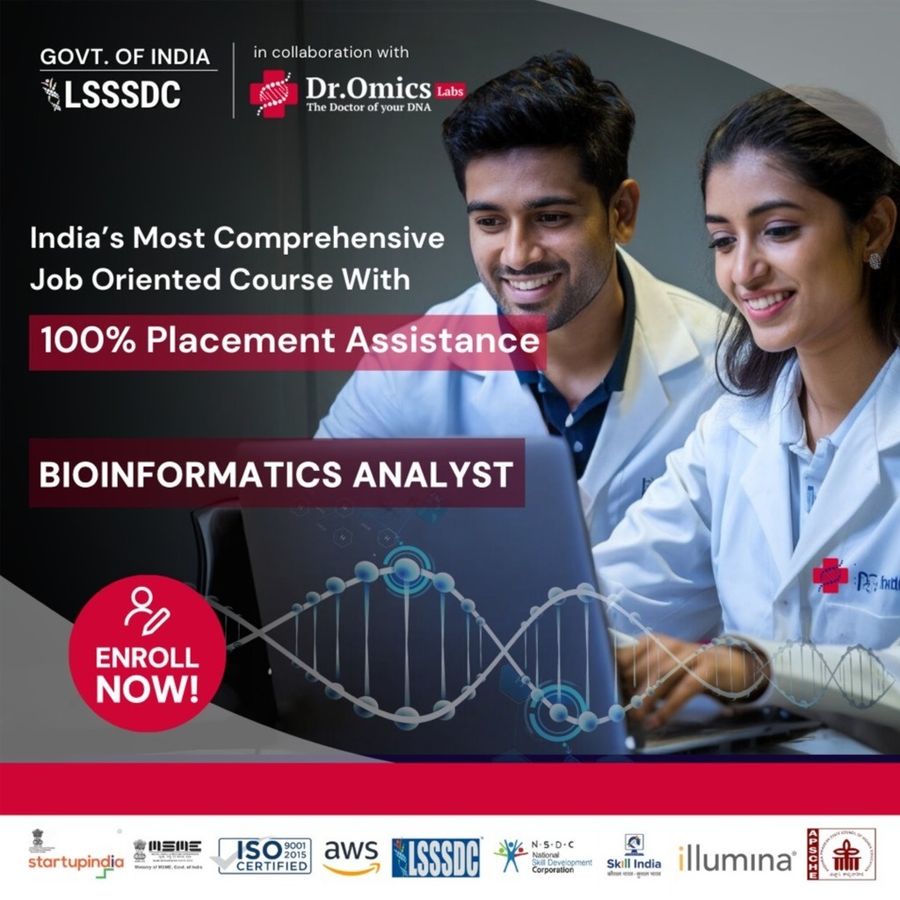 Certification in Bioinformatics Analyst at DrOmics Labs, Delhi/NCR