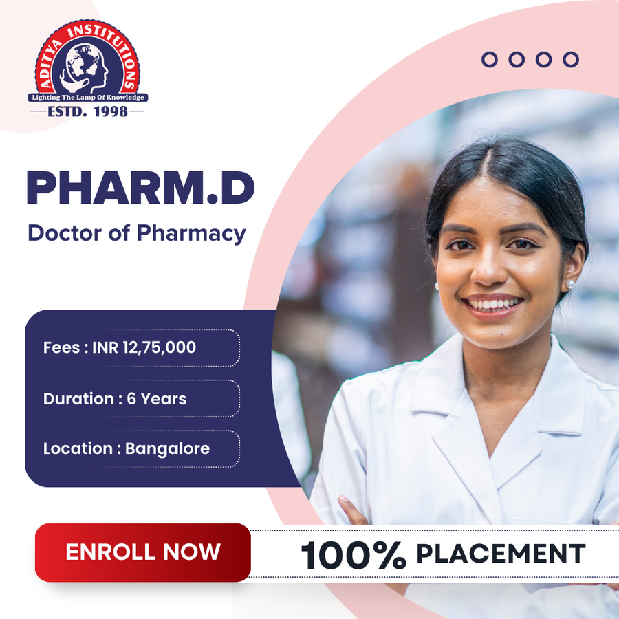 Admission Open for Pharm.D  at Aditya Group Of Institutions, Bengaluru/Bangalore