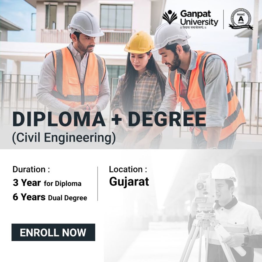 Diploma + Degree (Civil Engineering) at Ganpat University, Gujarat - Other