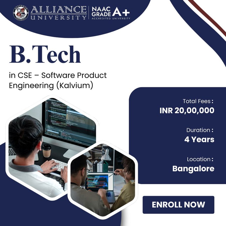 B.Tech in CSE – Software Product Engineering at Alliance University, Bengaluru/Bangalore