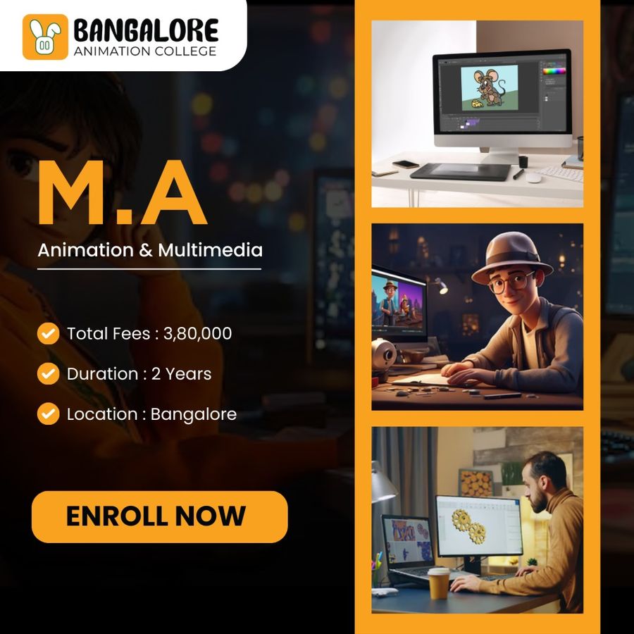 Join M.A. Animation & Multimedia at Bangalore Animation College, Bengaluru/Bangalore