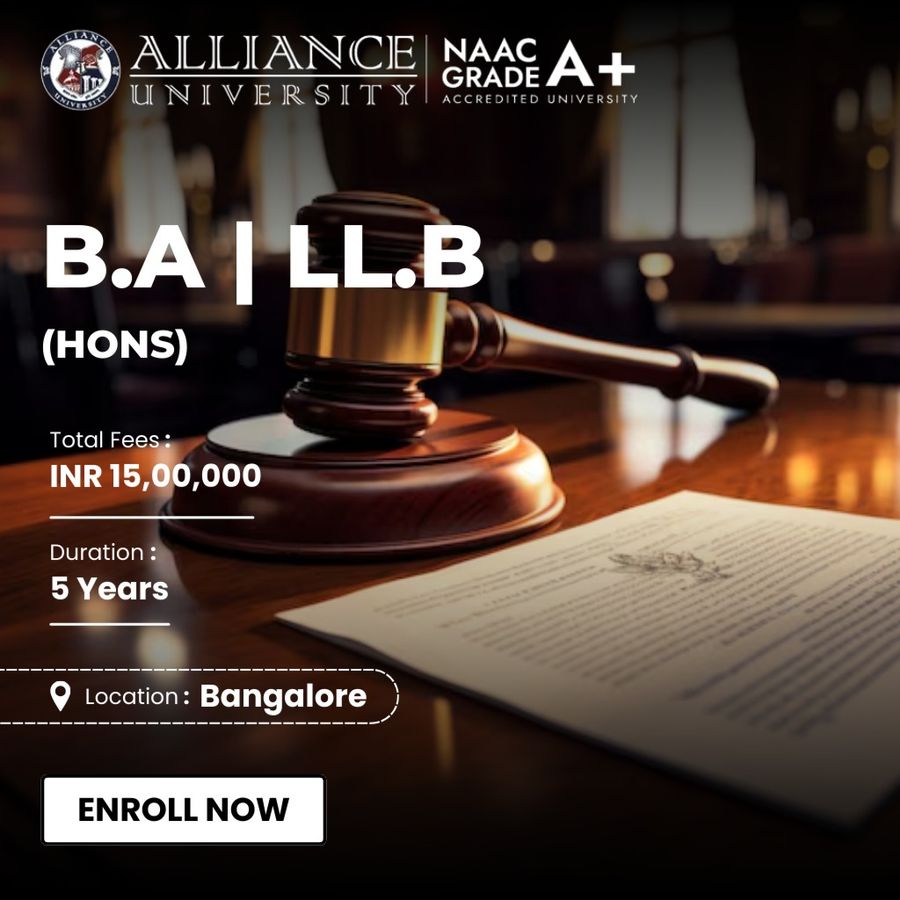 B.A. LL.B. (Hons.) at Alliance University, Bengaluru/Bangalore
