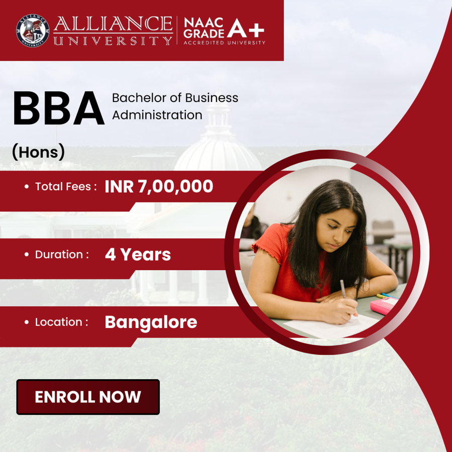 BBA (Hons.) at Alliance University, Bengaluru/Bangalore