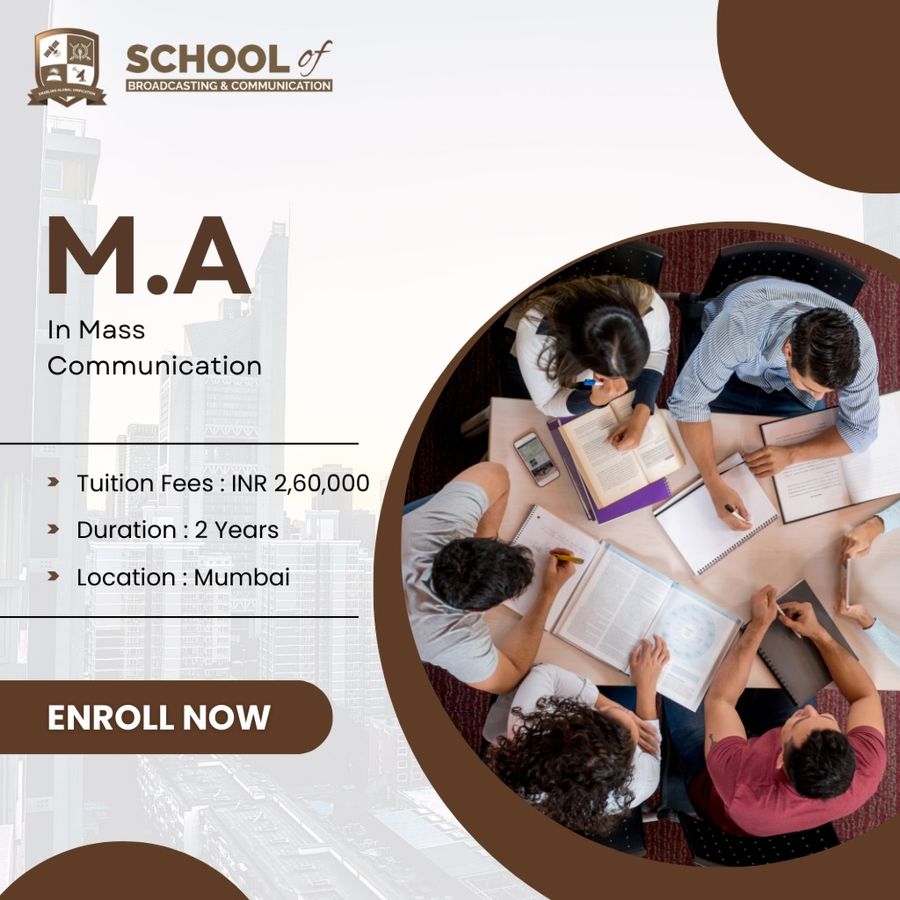 M.A.in Mass Communication at School of Broadcasting and Communication, Mumbai