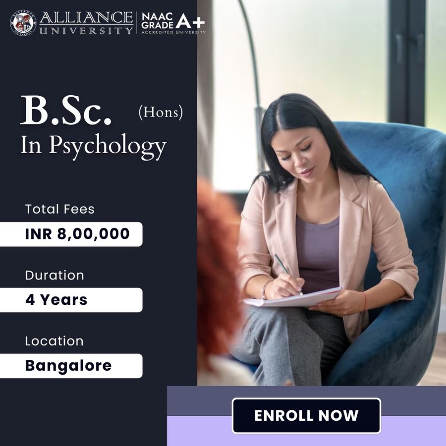 B.Sc. (Hons.) in Psychology at Alliance University, Bengaluru/Bangalore