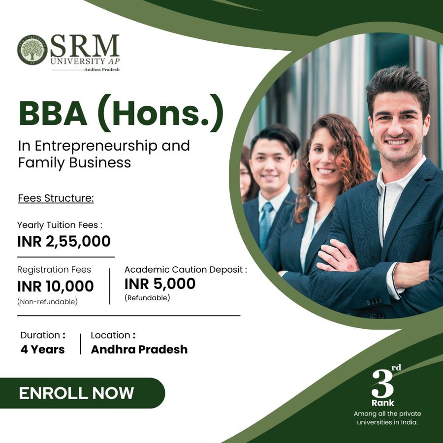 BBA (Hons) in Entrepreneurship and Family Business at SRM University-AP, Andhra Pradesh - Other