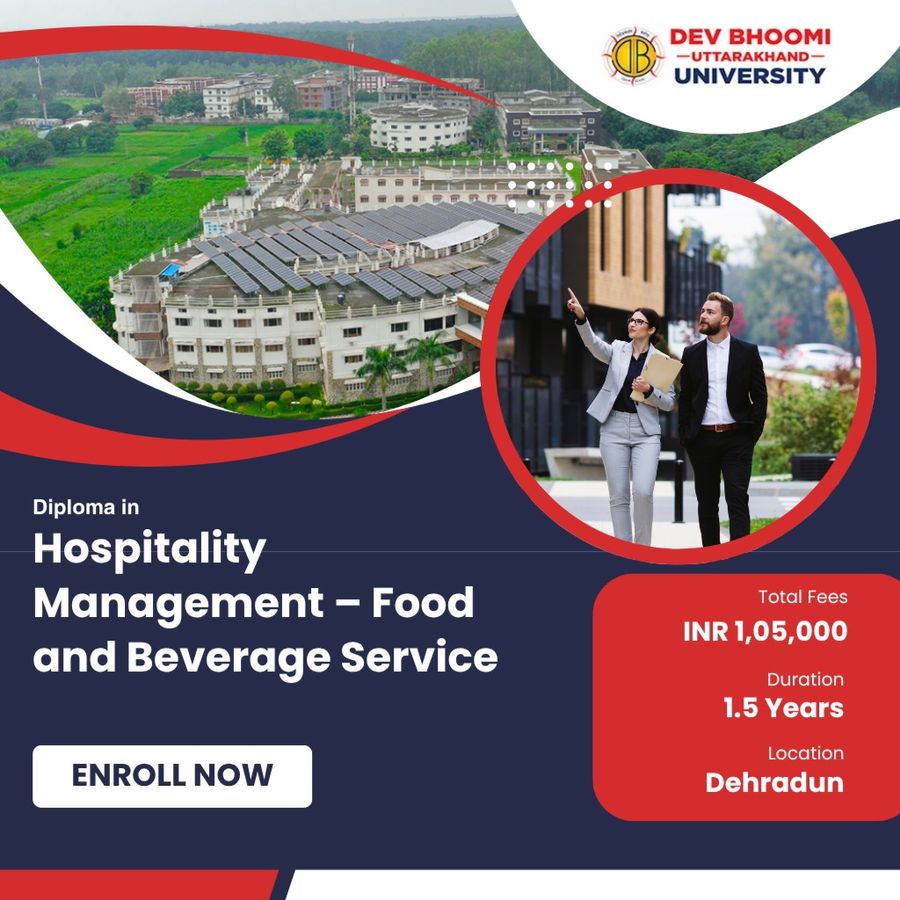 Diploma in Hospitality Management at Dev Bhoomi Uttrakhand University, Dehradun