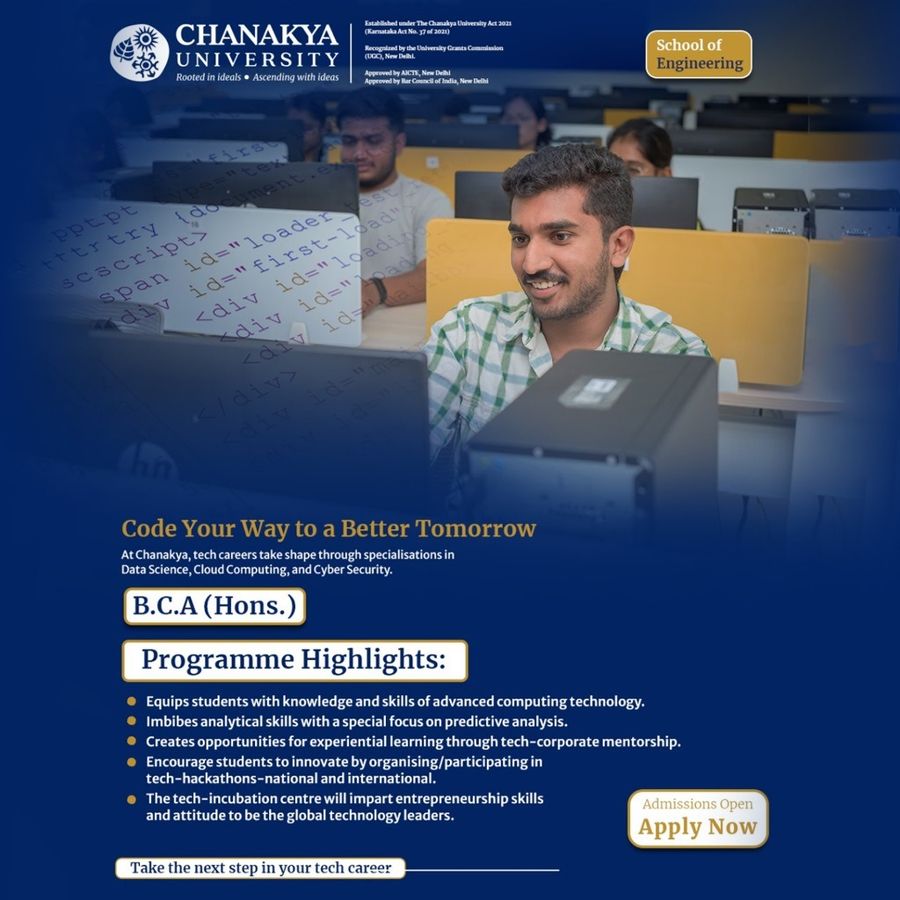 BCA  at Chanakya University, Bengaluru/Bangalore