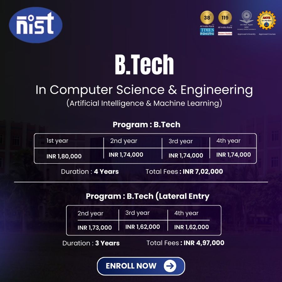 B.Tech in CSE (AI & ML) at NIST University, Orissa - Other