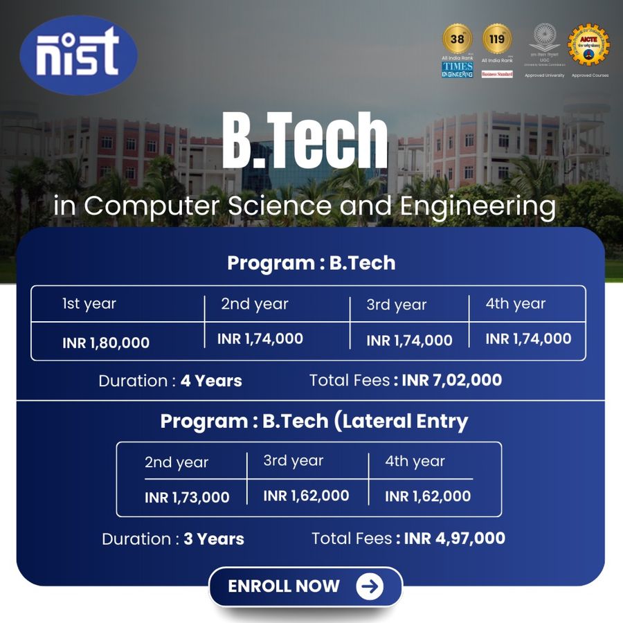 B.Tech in Computer Science and Engineering at NIST University, Orissa - Other