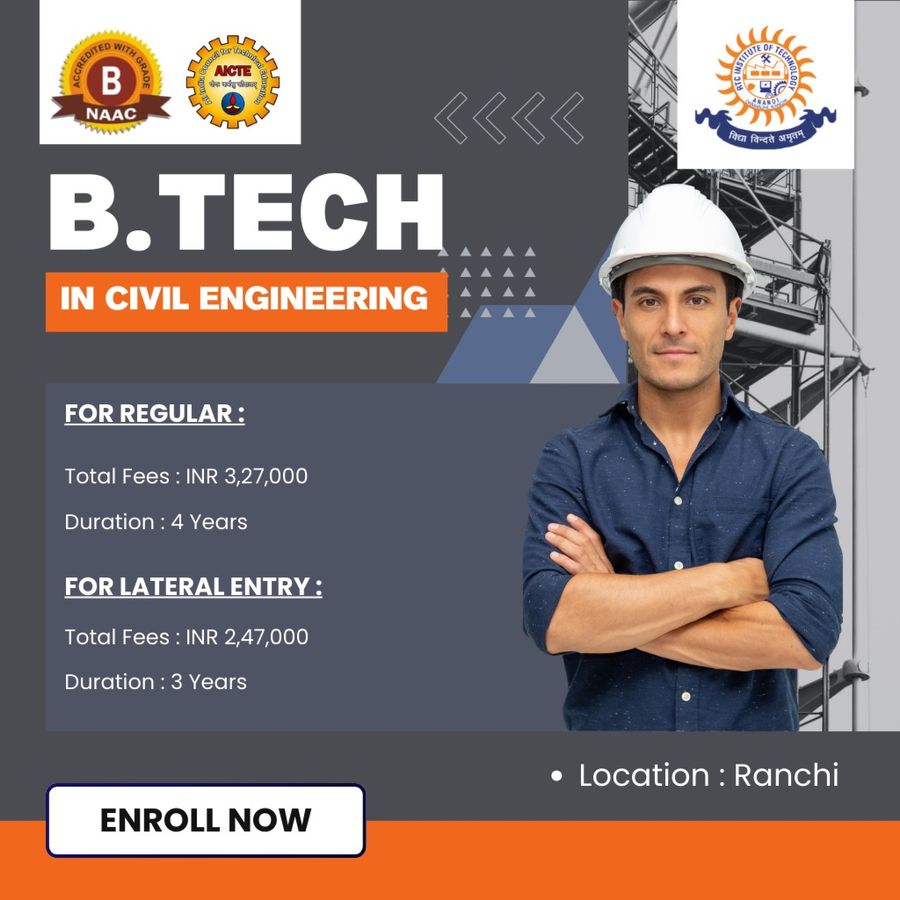 B.Tech in Civil Engineering at RTC Institute of Technology, Ranchi