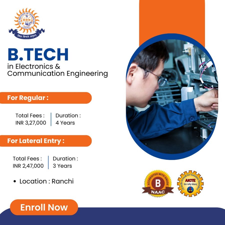 B.Tech in Electronics & Communication Engineering at RTC Institute of Technology, Ranchi