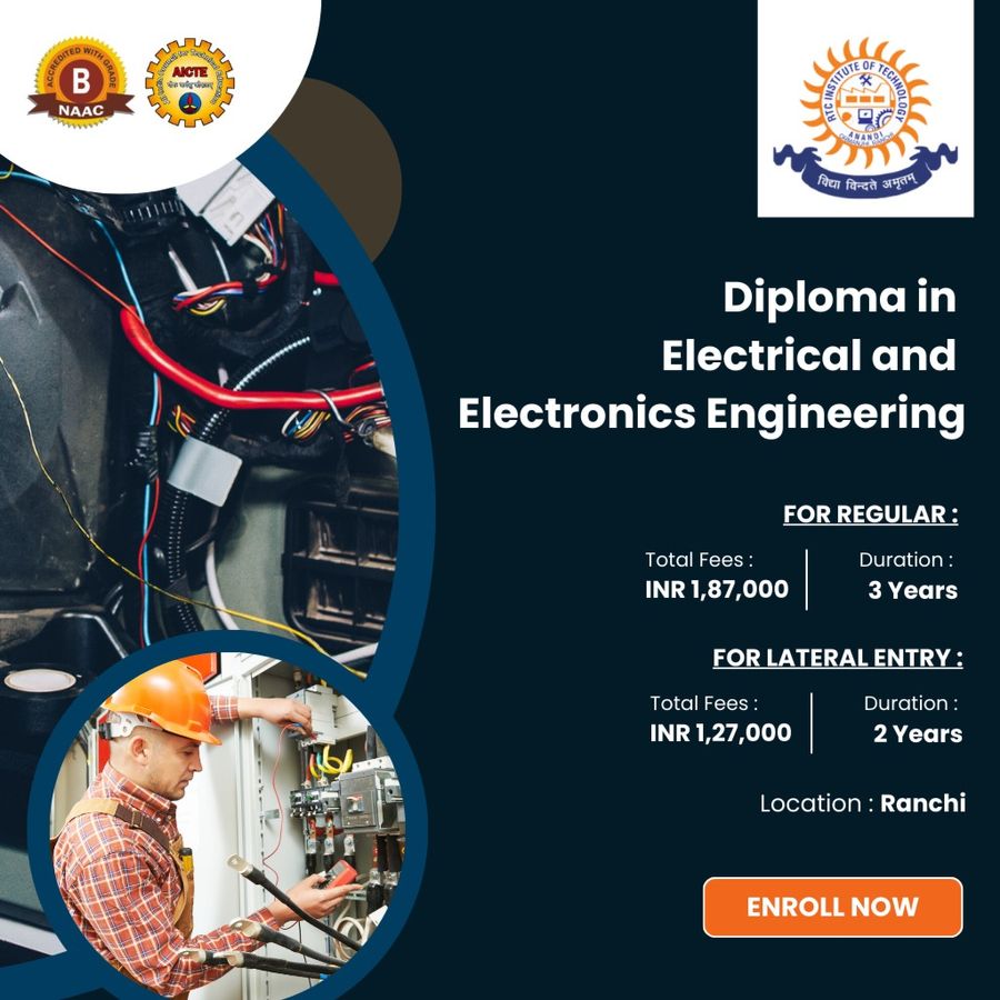 Diploma in Electrical and Electronics Engineering at RTC Institute of Technology, Ranchi