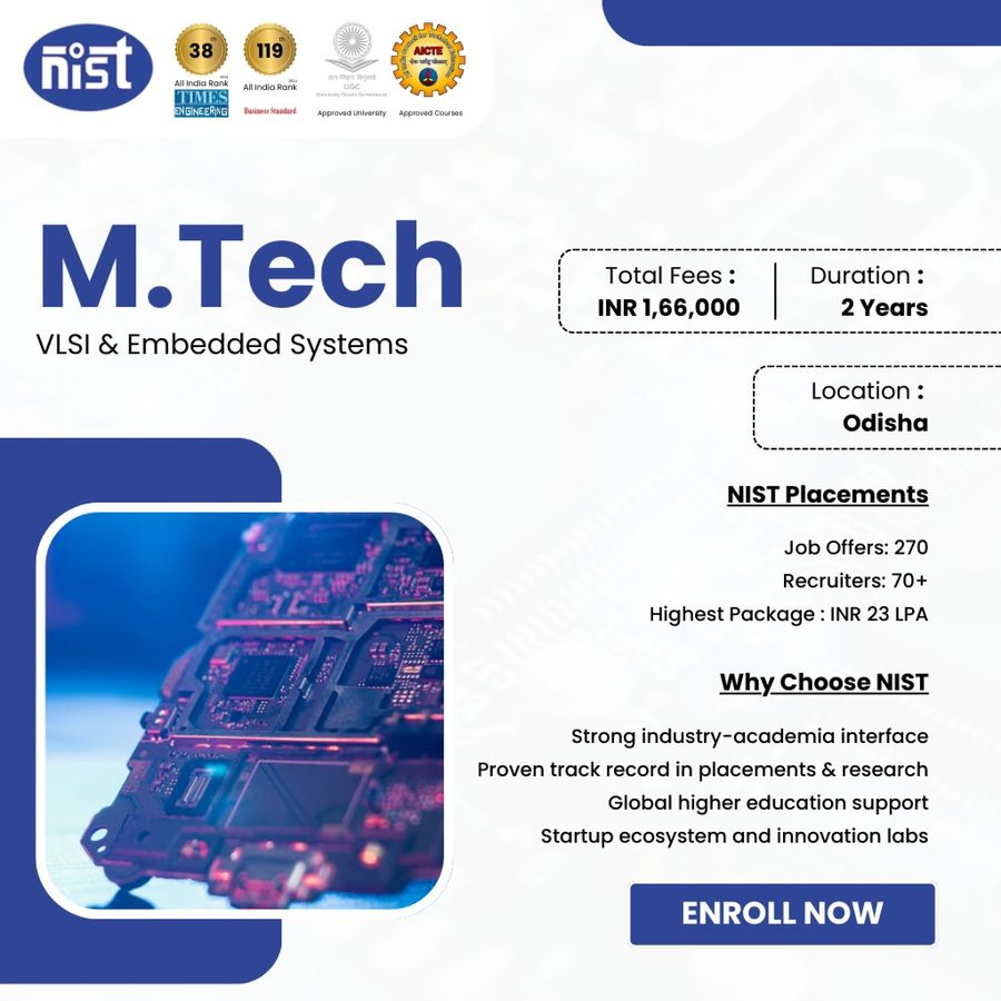 M.Tech in VLSI and Embedded Systems  at NIST University, Orissa - Other
