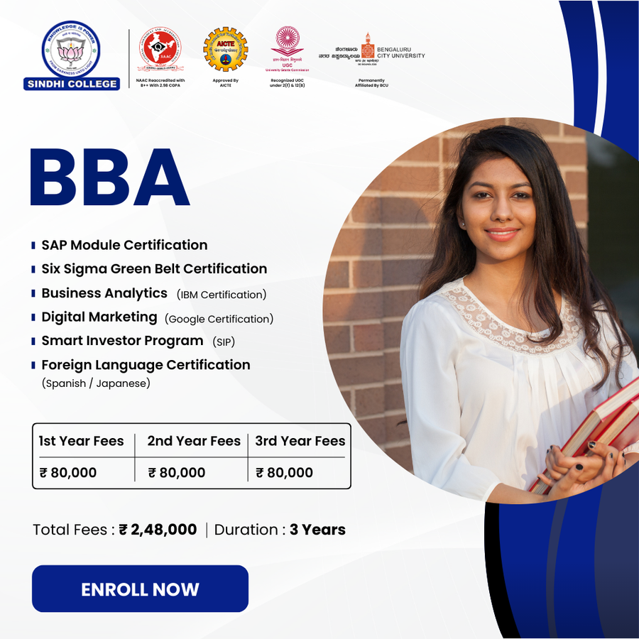 BBA at Sindhi College, Bengaluru/Bangalore