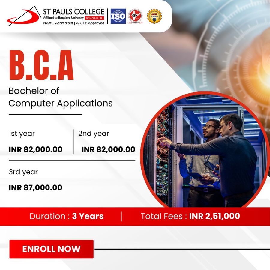 BCA at St. Pauls College, Bengaluru/Bangalore