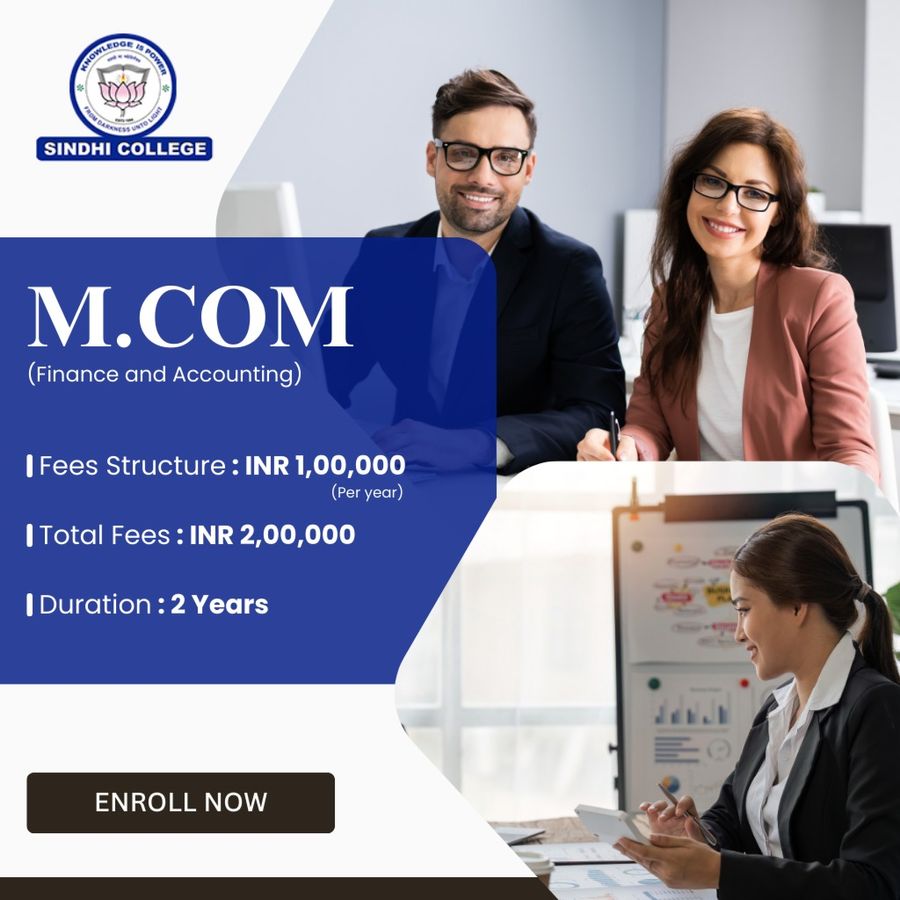M.Com in Finance and Accounting at Sindhi College, Bengaluru/Bangalore