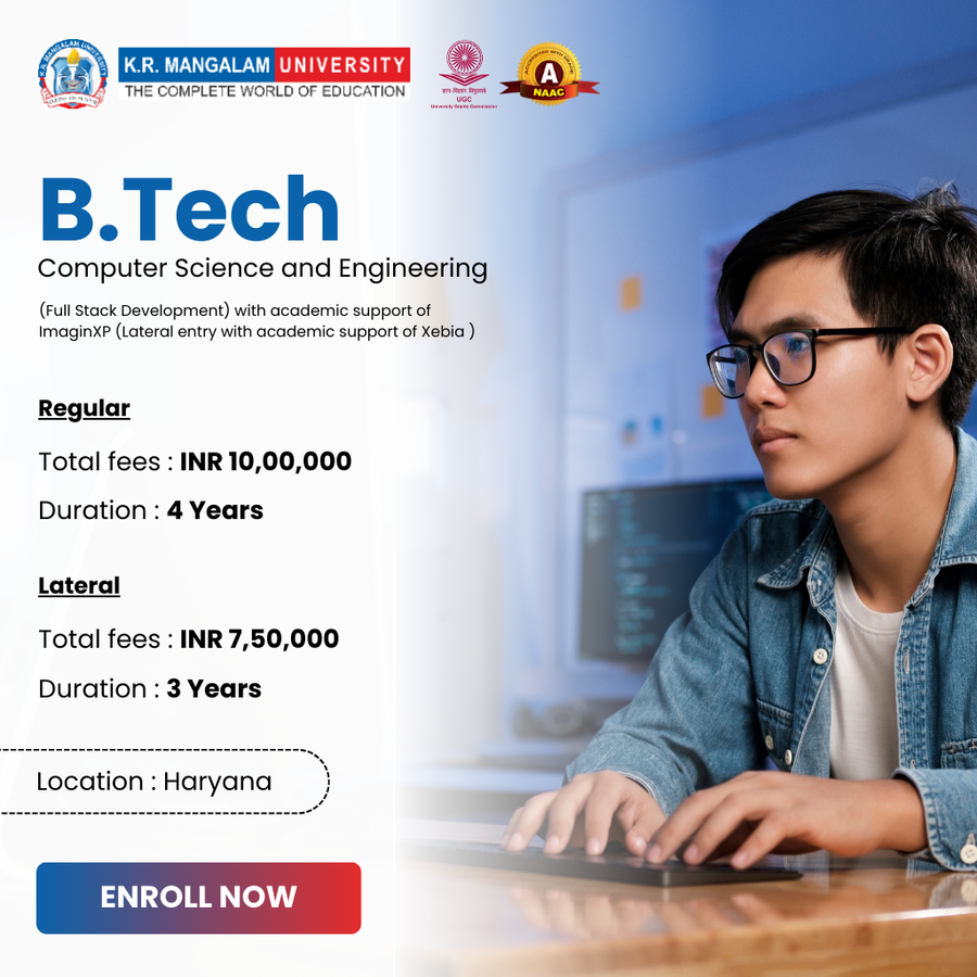 B.Tech. in CSE (Full Stack Development) Imagine XP at K.R. Mangalam University, Haryana - Other