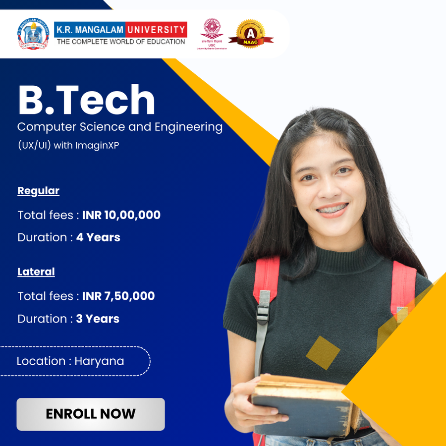 B.Tech CSE (UX/UI) imaginXP at K.R. Mangalam University, Haryana - Other