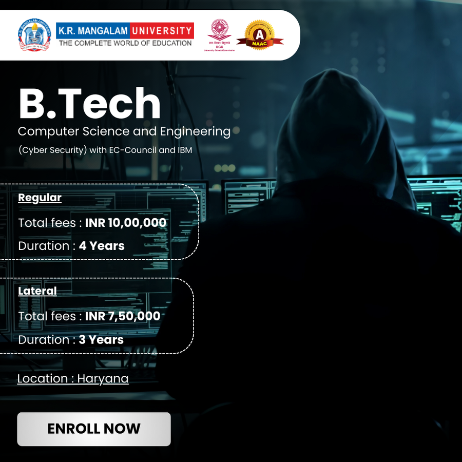 B.Tech. CSE (Cyber Security) EC-Council and IBM at K.R. Mangalam University, Haryana - Other