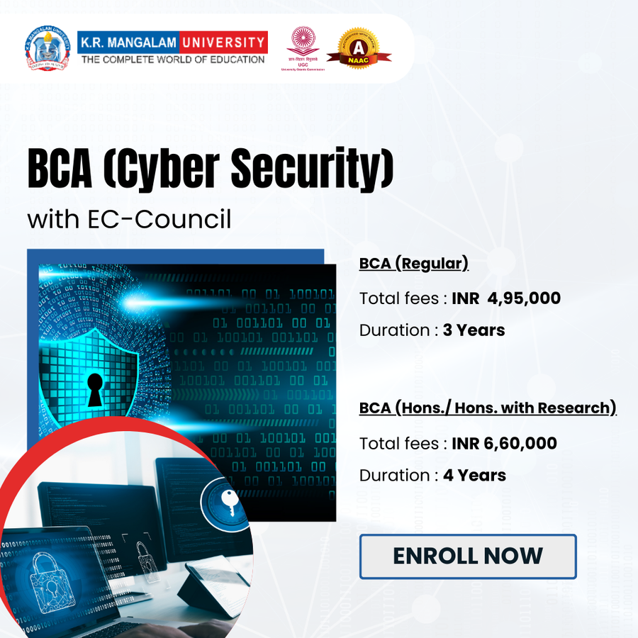 BCA (Cyber Security) with EC-Council at K.R. Mangalam University, Gurgaon