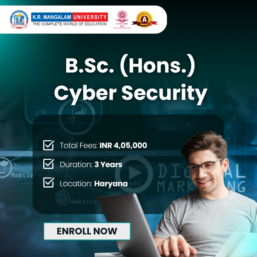 B.Sc. (Hons.) Cyber Security at K.R. Mangalam University, Gurgaon