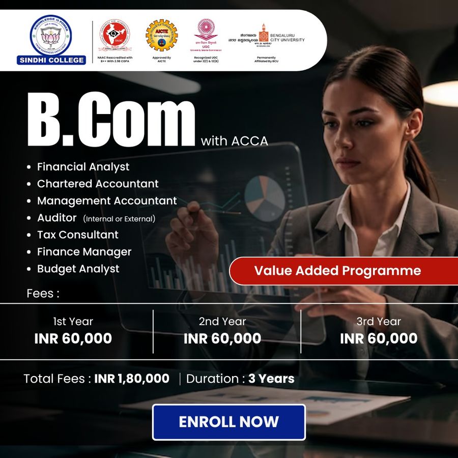 B.Com with ACCA (Value Added Program) at Sindhi College, Bengaluru/Bangalore