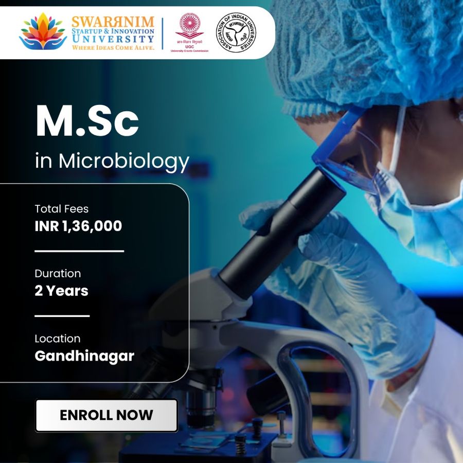 M.Sc in Microbiology at Swarrnim Startup and Innovation University, Gandhinagar