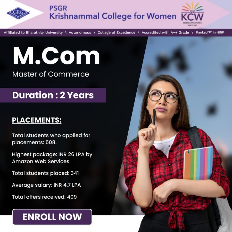 M.Com. at PSGR Krishnammal College for Women, Coimbatore