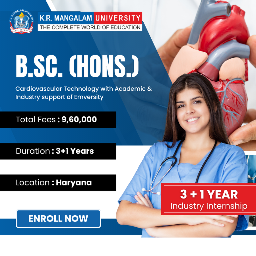 B.Sc. Cardiovascular Technology with Emversity  at K.R. Mangalam University, Haryana - Other