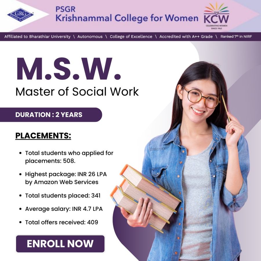 Master of Social Work (MSW) at PSGR Krishnammal College for Women, Coimbatore