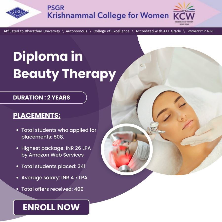 Diploma in Beauty Therapy at PSGR Krishnammal College for Women, Coimbatore