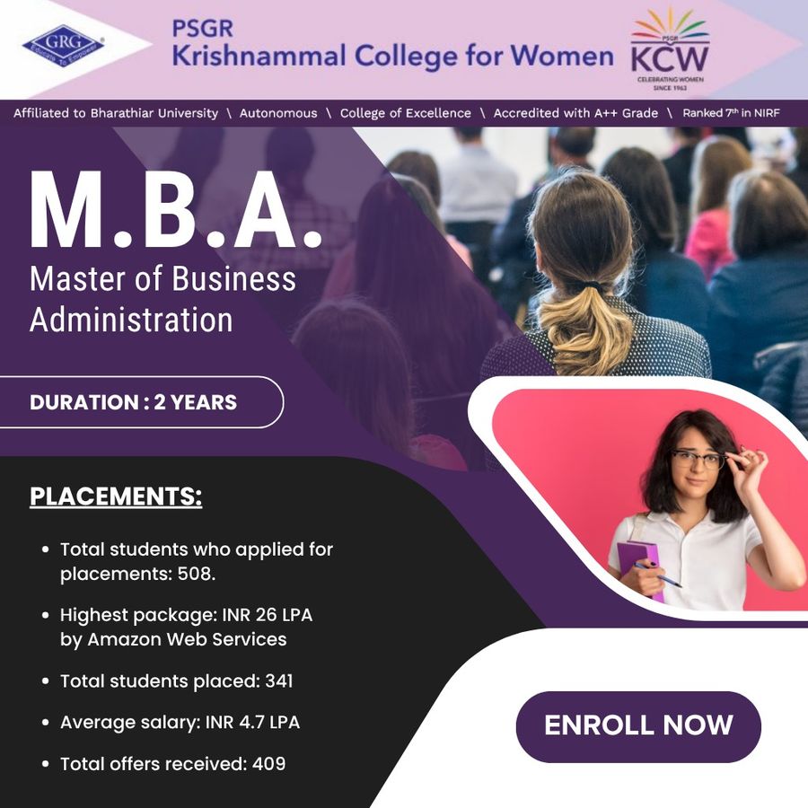 MBA at PSGR Krishnammal College for Women, Coimbatore