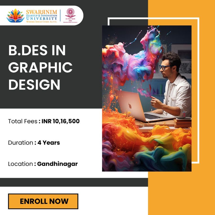B.Des in Graphic Design at Swarrnim Startup and Innovation University, Gandhinagar