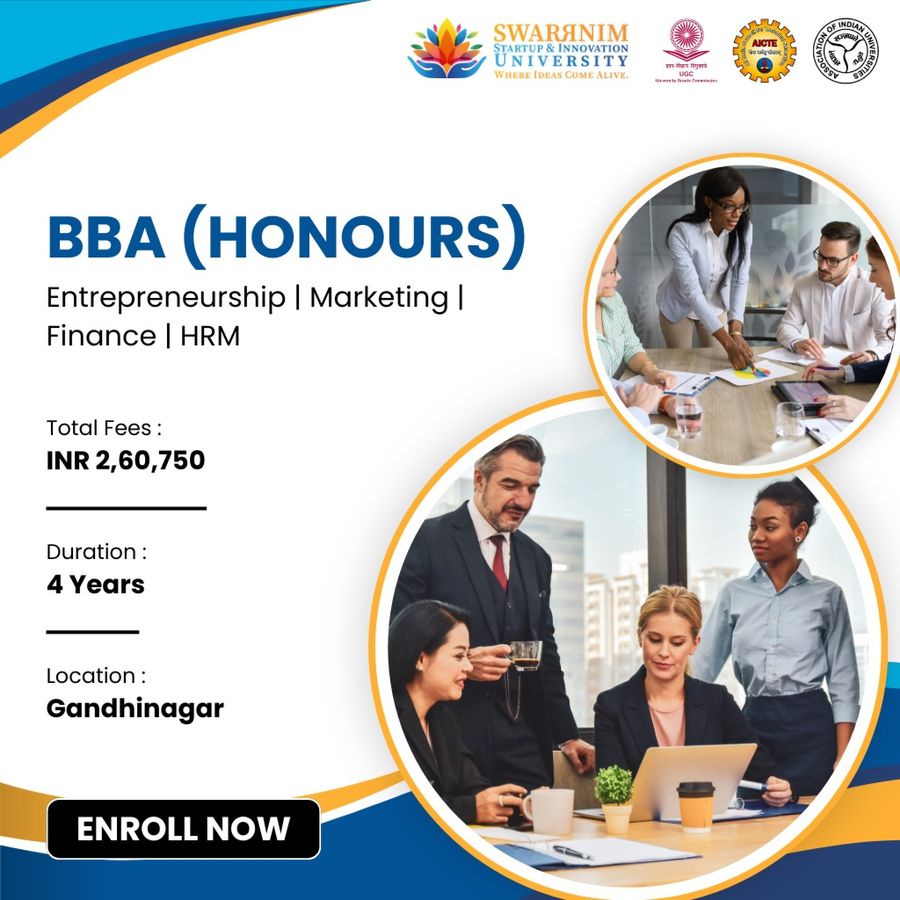 BBA (Hons.) at Swarrnim Startup and Innovation University, Gandhinagar