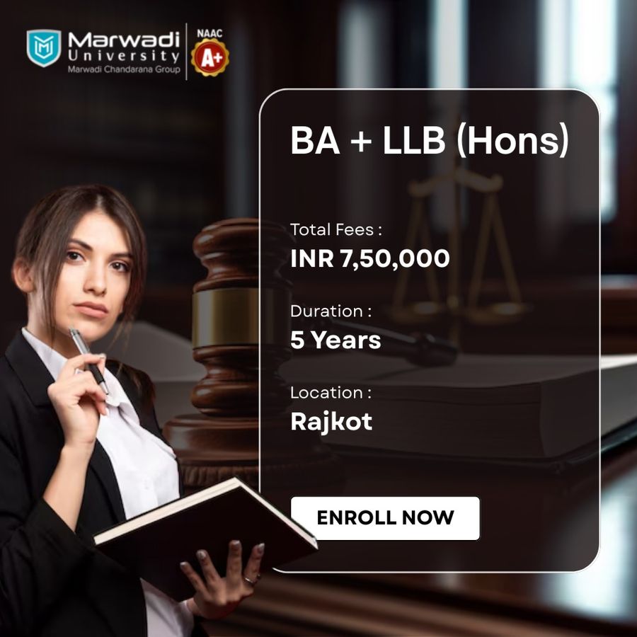 BA + LLB (Hons) at Marwadi University, Rajkot