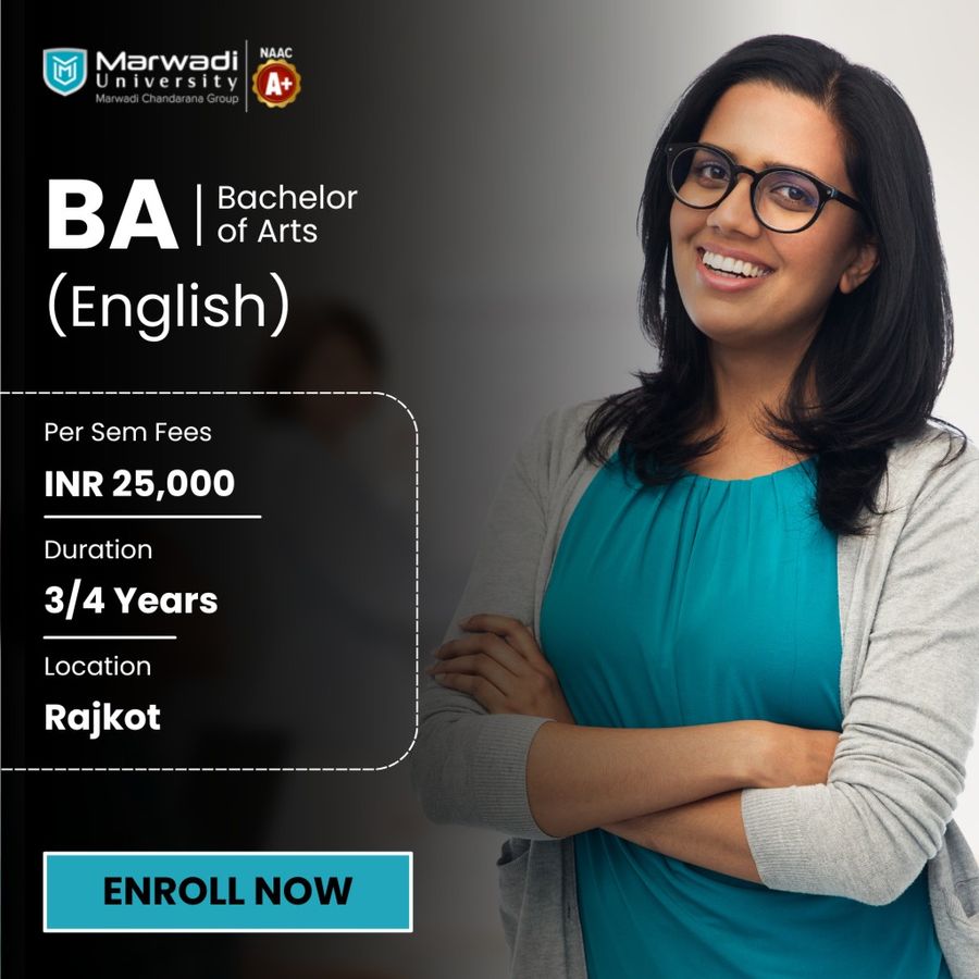 BA in English at Marwadi University, Rajkot