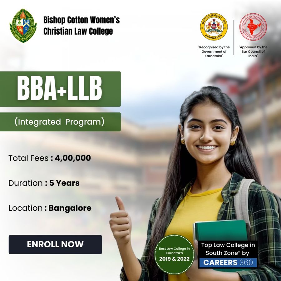 BBA + LLB (Integrated Program) at Bishop Cotton Women’s Christian Law College, Bengaluru/Bangalore