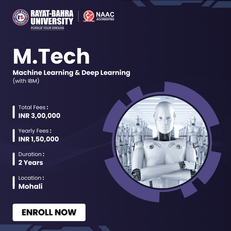M.Tech Machine Learning & Deep Learning (with IBM) at Rayat Bahra University, Mohali
