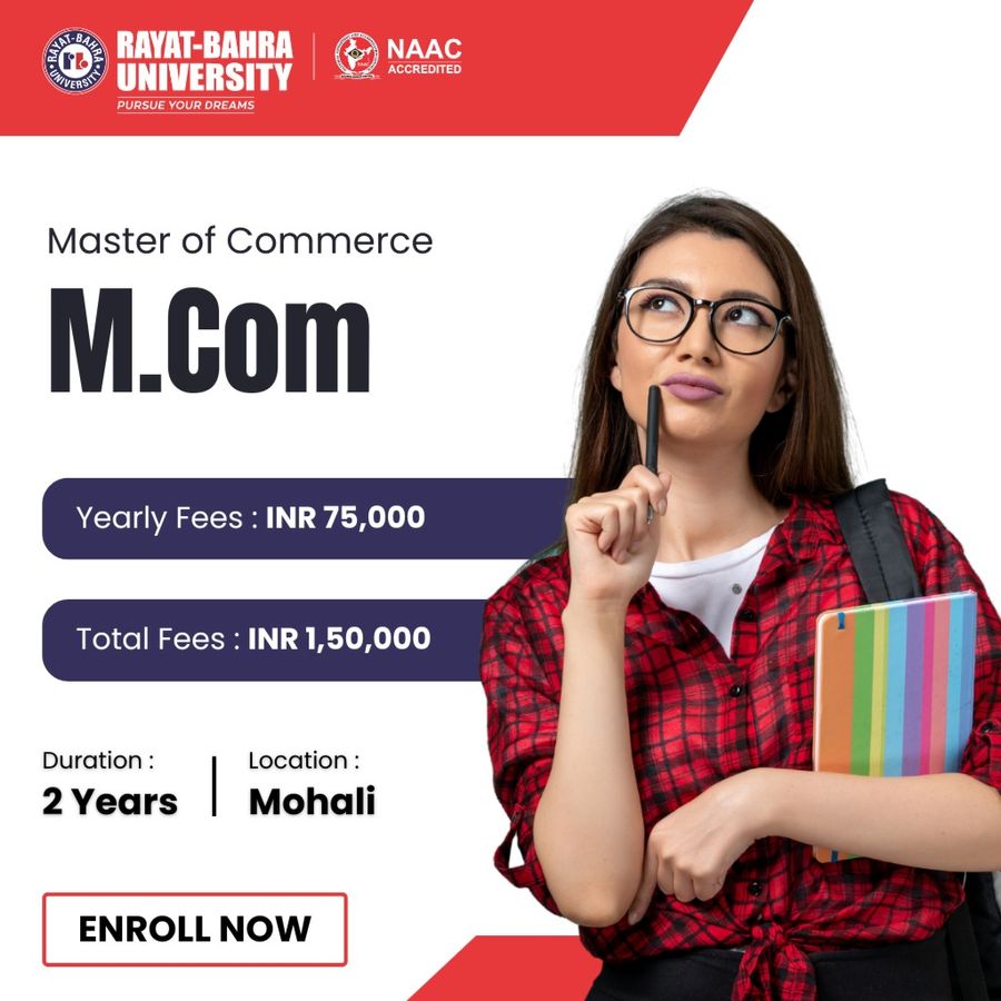 M.Com at Rayat Bahra University, Mohali