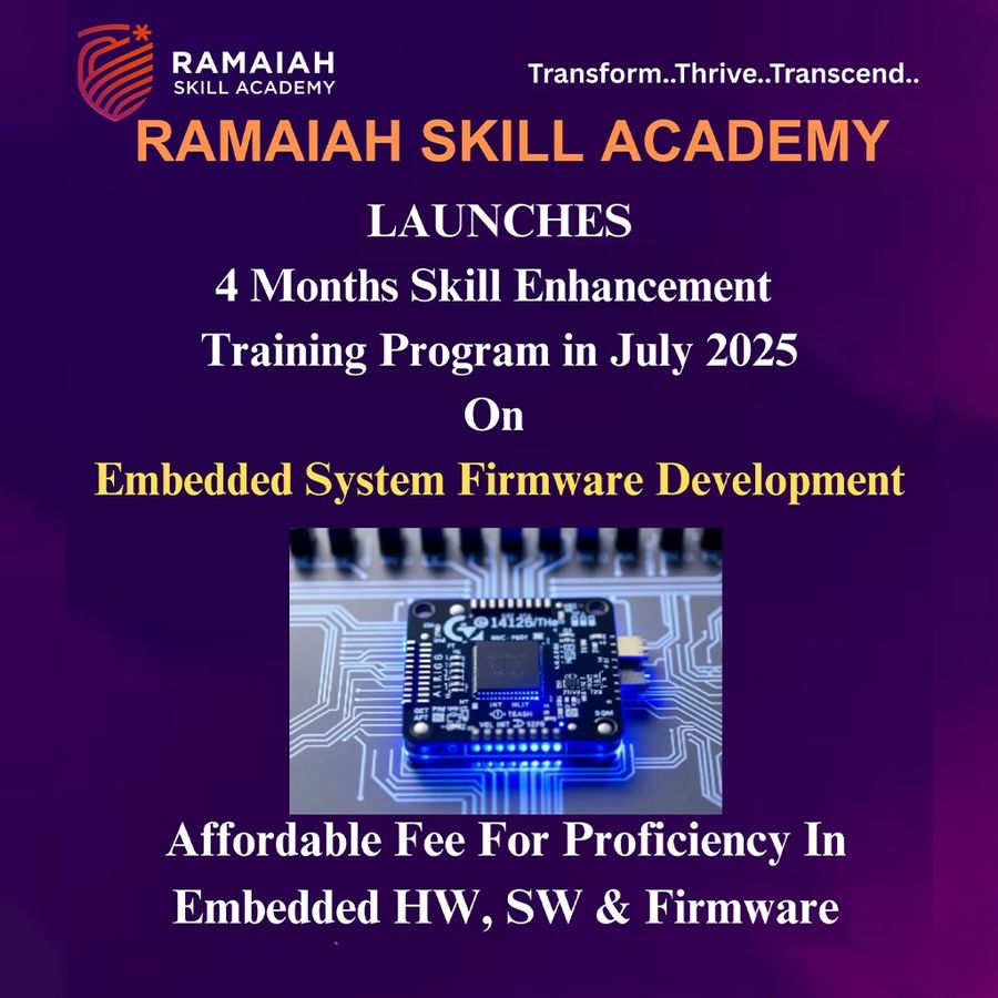 Embedded Firmware Development (Offline/Hybrid) at Ramaiah Skill Academy (RSA), Bengaluru/Bangalore