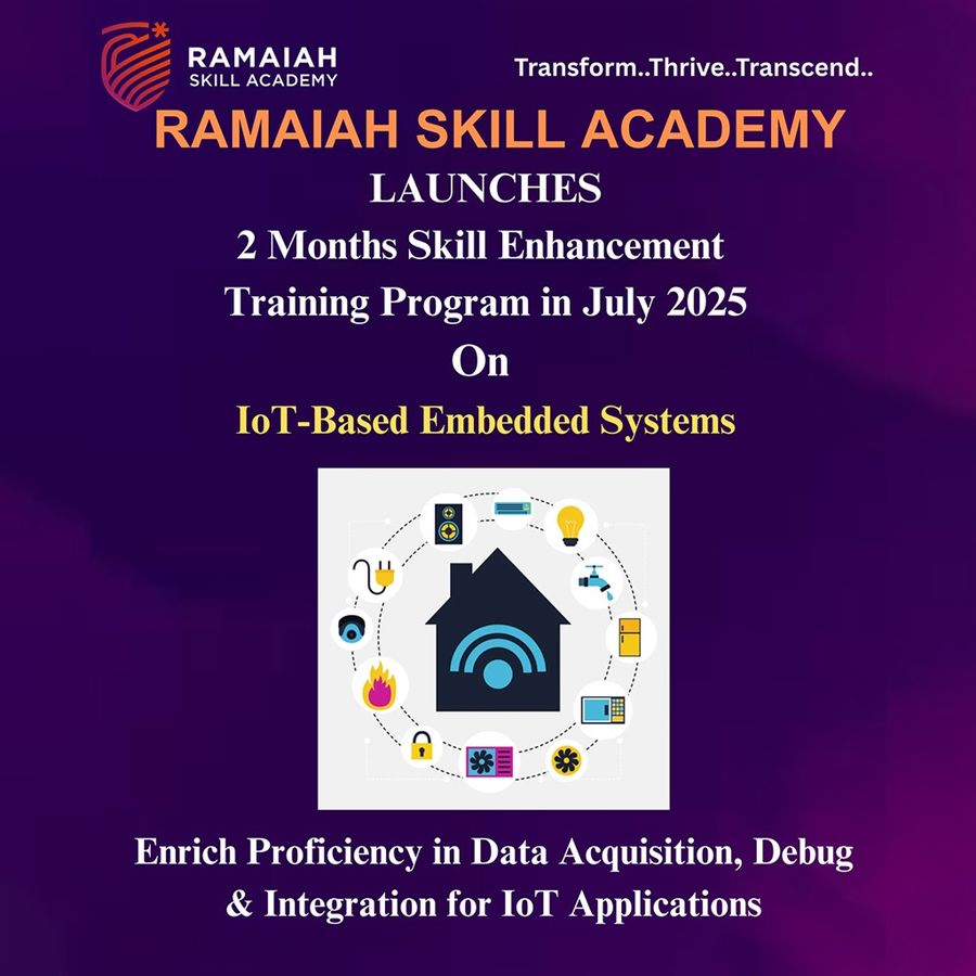 IoT-Based Embedded Systems (Offline/Hybrid) at Ramaiah Skill Academy (RSA), Bengaluru/Bangalore