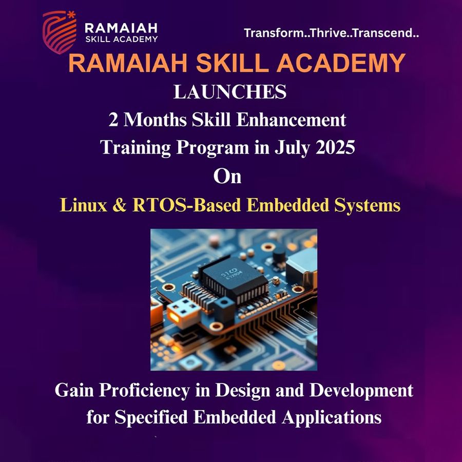 Linux & RTOS-Based Embedded Systems (Hybrid) at Ramaiah Skill Academy (RSA), Bengaluru/Bangalore
