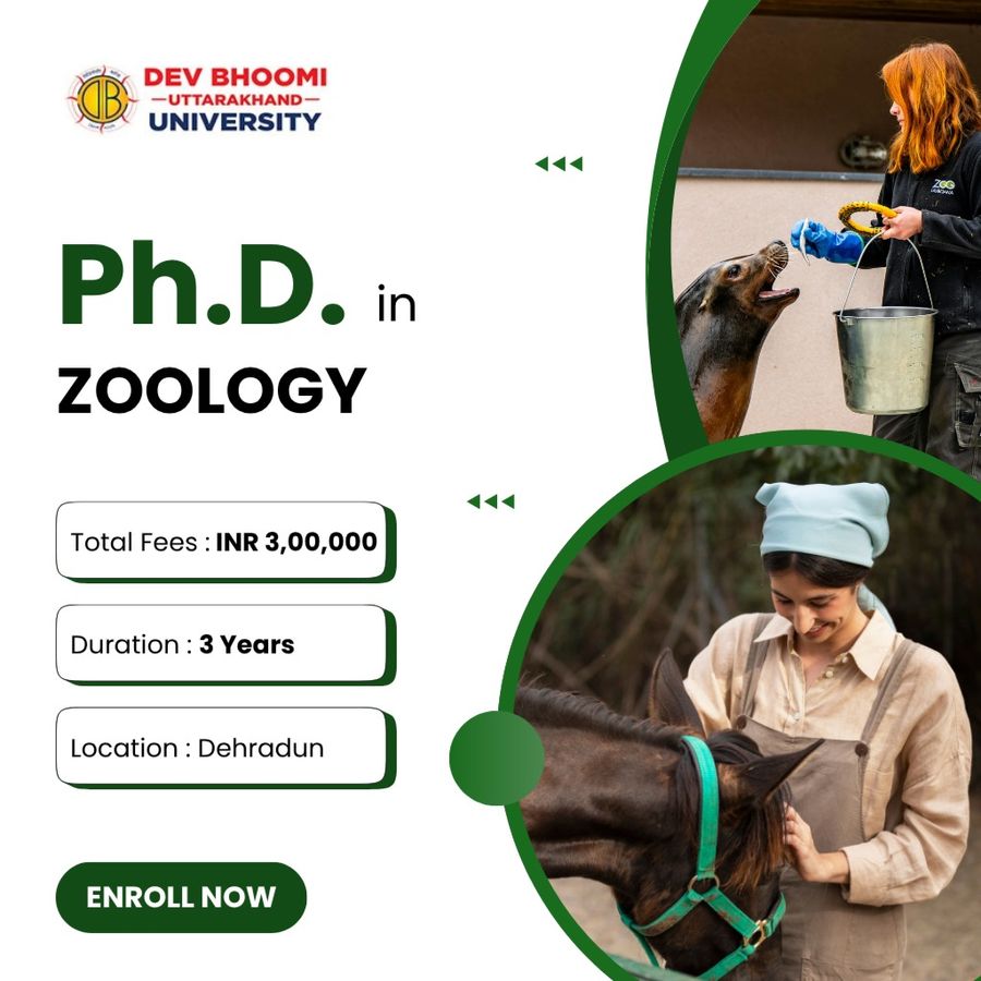 Ph.D. in Zoology at Dev Bhoomi Uttrakhand University, Dehradun