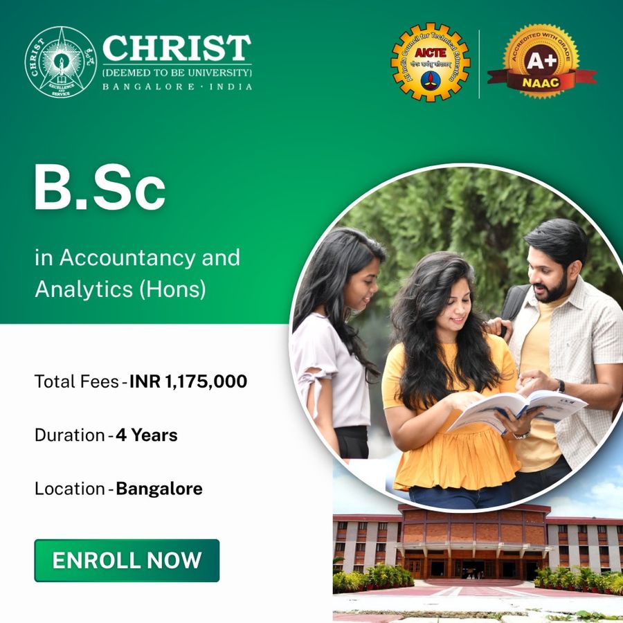 B.Sc (Hons) in Accountancy and Analytics at Christ University, Bengaluru/Bangalore